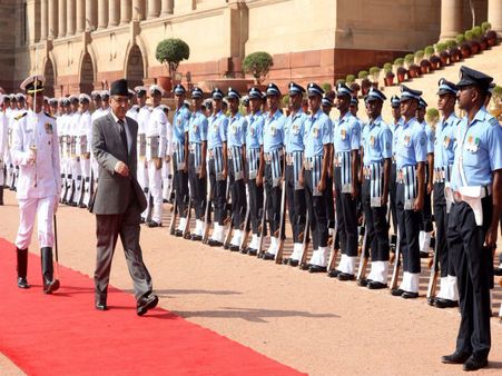 Pushpa Kamal Dahal 'Parchanda' receives a ceremonial welcome