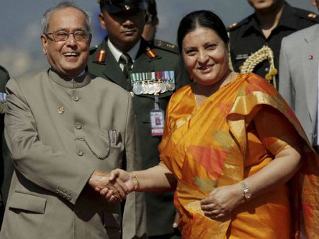 President Mukherjee holds talks with Nepalese counterpart