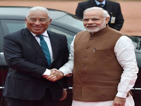 Portugese PM Antonio Costa arrives in Goa