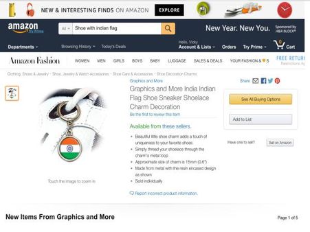 Not just doormat, Amazon has Indian flag on shoes, laces too