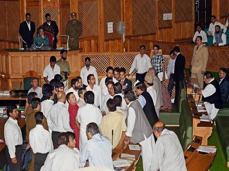 J-K: Assembly adjourned for half-an-hour amid uproar