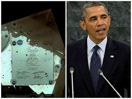 Obama thanks NASA for sending his signature to Mars
