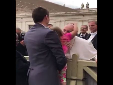 When a cheeky 3-year-old girl stole the Pope's hat