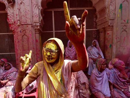Widows of Vrindavan celebrate Holi