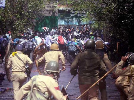 Protests trigger clashes in Kashmir valley