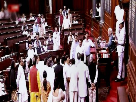 Ruckus in Rajya Sabha on EVM tampering issue