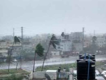 Houses destroyed by storm in Manipur