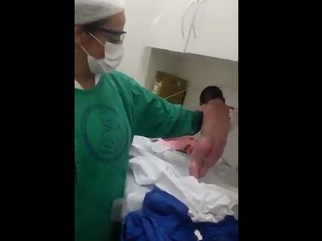 This baby started walking immediately after he was born