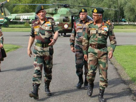 Army Chief General Bipin Rawat arrived in Kashmir on two day visit