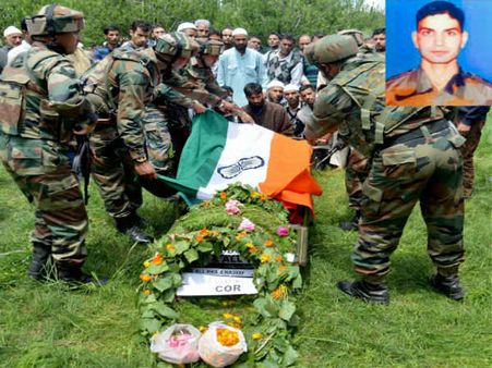 Army officer Ummer Fayaz laid to rest amid stone pelting