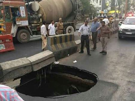 More sinkholes in Chennai, huge crater appears in Kilpauk