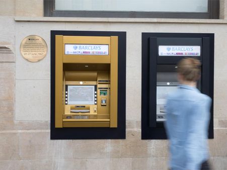 ATM's 50th birthday: London bank decorate cash machine in Gold