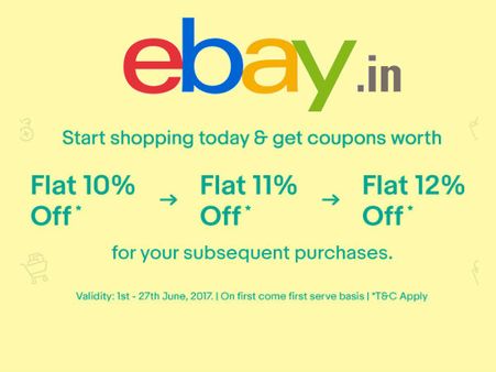 Post Fathers Day Sale! eBay Special Discount Coupons, Get Up To Flat 12% Off*