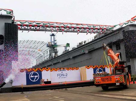 Indian Navy's first indigenous-built floating dock launched in Chennai