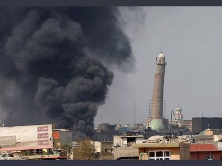 Who blew the Nuri Mosque in which Bhagdadi declared himself 'Caliph'