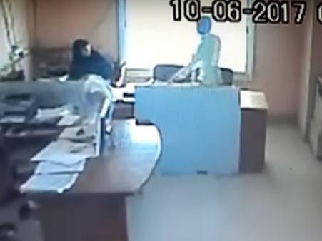 Caught on camera: Contract worker kicks, assaults Raichur corporation woman staffer