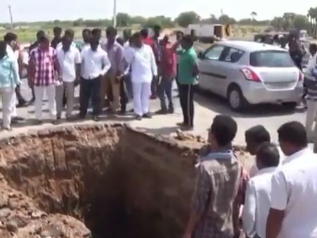 In pursuit of Shivalinga, villagers dig up a national highway in Warangal