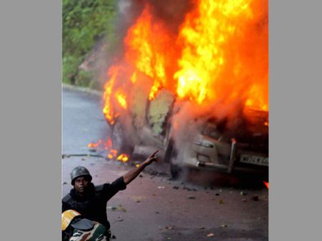 TMC office, bus ticket counter set on fire in Kalimpong, West Bengal