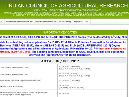 ICAR AIEEA UG,PG Results 2017, no counselling today, check dates