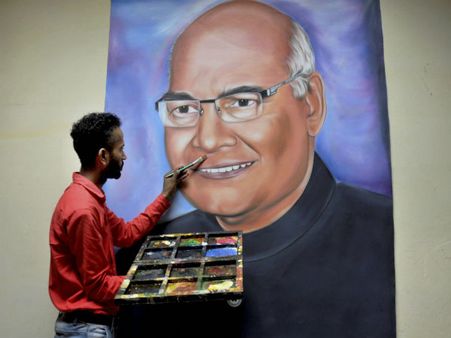 Punjab artist paints massive portrait of Kovind to welcome India’s new President