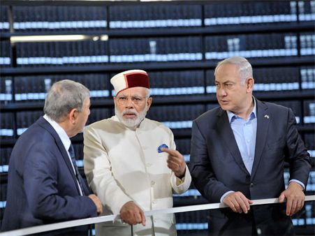 Here is why Modi wore white and blue in Israel