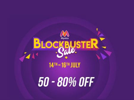 Myntra Blockbuster Sale (14th - 16 July) - Get FLAT 50-80% Off + Extra 10% Off*