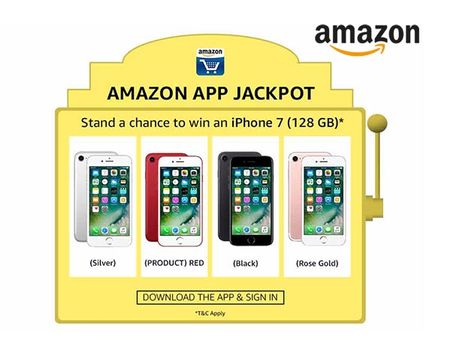 Amazon App Jackpot - Win an iPhone 7 (128 GB) in Red, Black, Silver or Rose Gold*