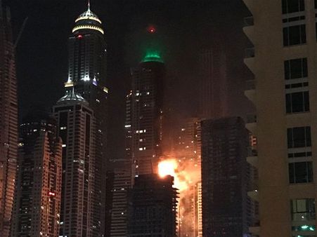 Fire rips through Dubai Marine Torch for second time since 2015