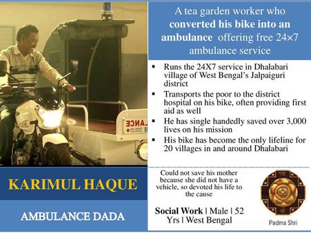 Karimul Haque’s bike ambulance, a ray of hope in Dhalabari village