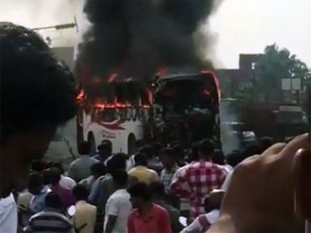 KSRTC bus goes up in smoke at Chennai