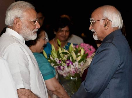 PM Modi hails Hamid Ansari role as Rajya Sabha chairman
