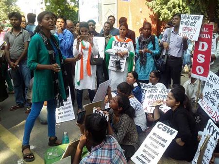 Protest against violence on BHU students rages on VC stays in denial