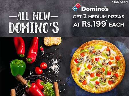 Domino’s: Get Pizza worth 295 @ just Rs. 199* each Now