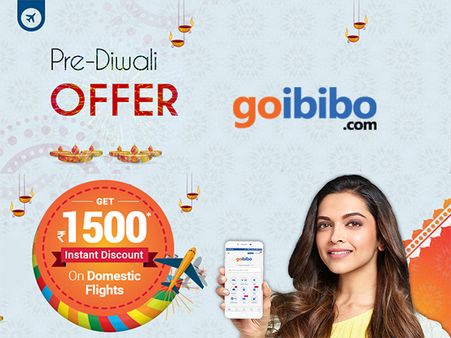 GOIBIBO PRE-DIWALI OFFER - Get Rs. 1500 Instant Discount on Flight Ticket Booking*