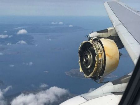 Air France A380 with engine damage makes emergency landing