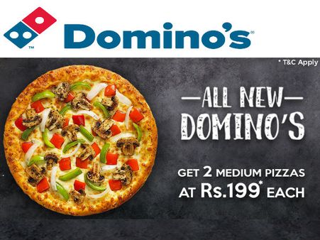DIWALI DOMINOS OFFER!! Pizzas Worth Rs.295 at Rs.199 Only*
