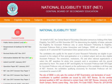 CBSE NET November 2017 answer key releasing on this date