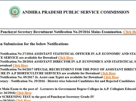 APPSC Lecturers Recruitment 2017 declared, how to check