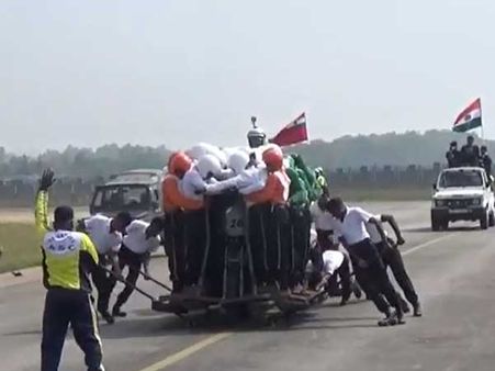 Watch: Indian army creates Guinness record, daredevilry with 58 men on a single bike