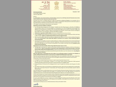 Paradise Papers: BJP MP, Sinha wants privilege motion moved in RS