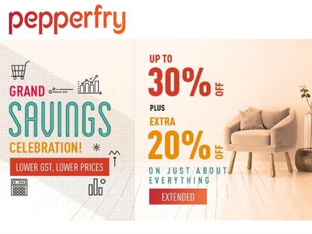 Cushions Rs.99/- Bean Bags Rs.999/- Beds Rs.5199... PEPPERFRY Extra 20% Off*