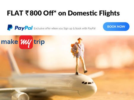 MMT Domestic Flight Tickets! Get Flat Rs.800 Off*