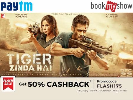 Christmas Special: Tiger Zinda Hai Movie Tickets Flat 50% Cashback* + Rs. 40 Cashback