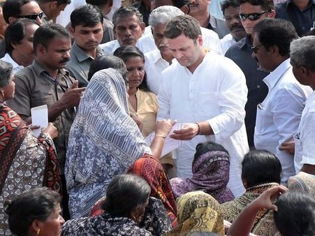 Rahul Gandhi visits cyclone-hit areas in Kerala