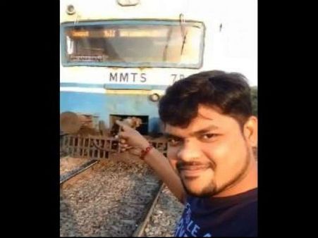 Hyderabad: Man attempts to take selfie in front of a speeding train, gets critically injured