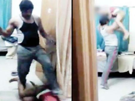 Man arrested after video of him mercilessly beating 10-year-old son goes viral