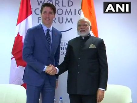 Davos 2018: PM Modi meets Canadian counterpart Justin Trudeau