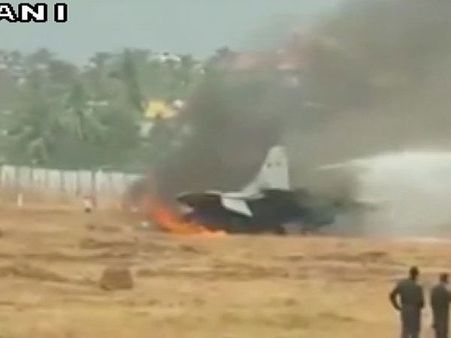 MIG aircraft on fire at Goa airport, 6 flights delayed