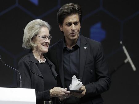 Why was Shah Rukh Khan awarded at Davos?