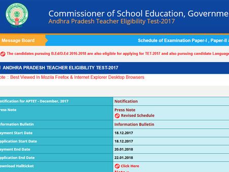 APTET 2018 Hall ticket released, here is how you download